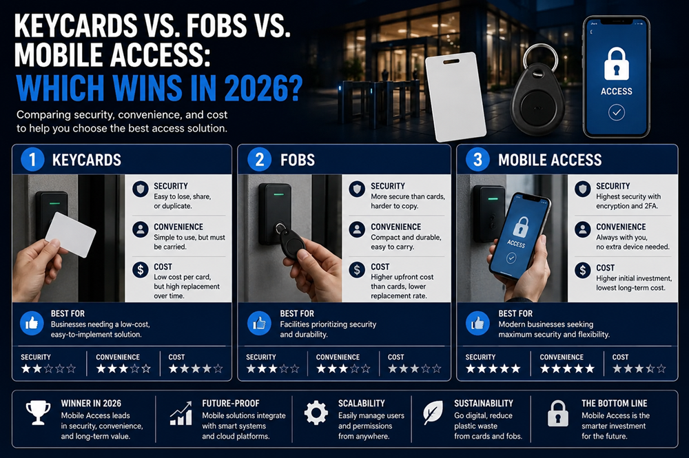 Keycards vs. Fobs vs. Mobile Access: Which Wins in 2026?